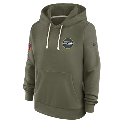 Seattle Seahawks Salute to Service Sideline Women's Nike Dri-FIT NFL Pullover Hoodie
