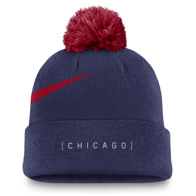 Chicago Cubs Peak Men's Nike MLB Cuffed Pom Beanie