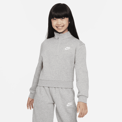 Nike Sportswear Club Fleece Big Kids' (Girls') 1/2-Zip Long-Sleeve Top