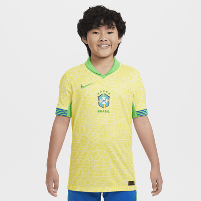 Replika domácího fotbalového dresu Nike Dri-FIT Brazílie Stadium 2024 pro větší děti