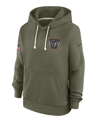 Женское худи Houston Texans Salute to Service Sideline Nike Dri-FIT NFL Pullover Hoodie