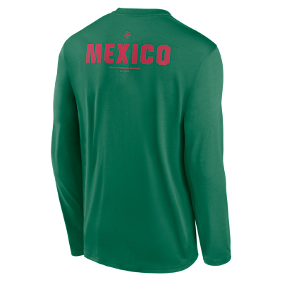 Mexico National Baseball Team 2026 World Baseball Classic 2-Hit Legend Men's Nike Dri-FIT Long-Sleeve T-Shirt