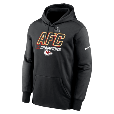 Kansas City Chiefs 2023 AFC Champions Iconic Men's Nike Therma NFL Pullover Hoodie. Nike.com