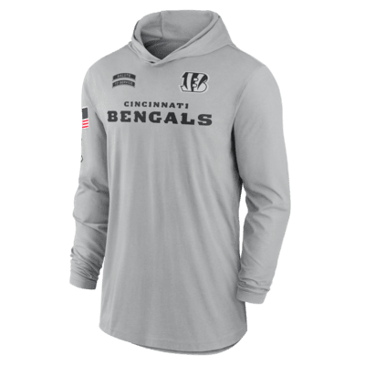 Cincinnati Bengals Salute to Service Edge Mascot Lockup Men’s Nike Dri-FIT NFL Long-Sleeve Hooded Top