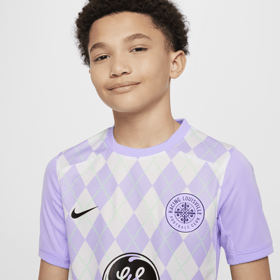 Jersey Nike Dri-FIT de la NWSL tipo réplica para niños talla grande Racing Louisville FC 2024 Stadium Primary