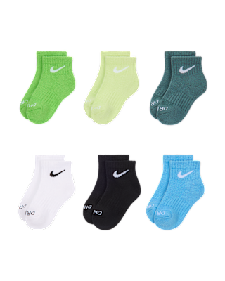 Детские носки Nike Dri-FIT Performance Basics Little Kids' Quarter Socks (6 Pairs)