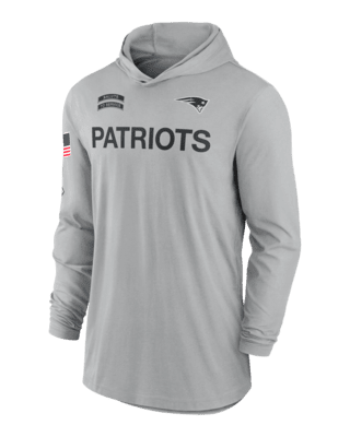 Мужские  New England Patriots Salute to Service Edge Mascot Lockup Men’s Nike Dri-FIT NFL Long-Sleeve Hooded Top