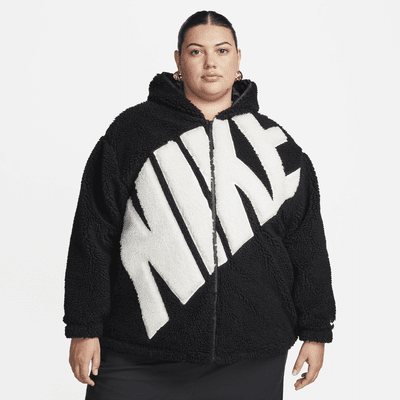 Nike Sportswear Women's Logo High-Pile Fleece Jacket (Plus Size). Nike UK