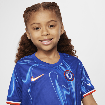 Chelsea F.C. 2024/25 Stadium Home Younger Kids' Nike Football Replica 3-Piece Kit