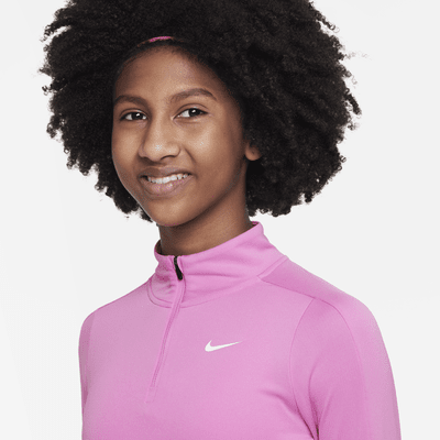 Nike Girls' Dri-FIT Long-Sleeve 1/4-Zip Top