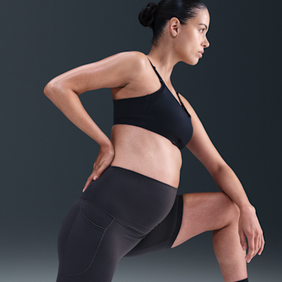 Shorts de ciclismo de maternidad Dri-FIT de tiro alto de 20 cm con bolsillos para mujer Nike (M) One
