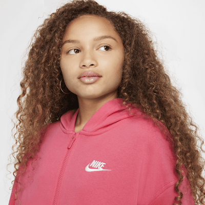 Sudadera con gorro oversized de cierre completo para niños talla grande Nike Sportswear Club Fleece