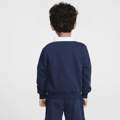 Polo de manga larga de French Terry infantil Nike Sportswear Club