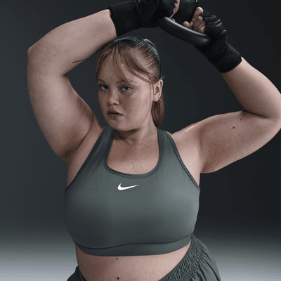 Nike Swoosh Medium Support padded sport-bh (Plus Size)