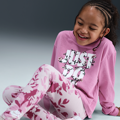 Nike Little Kids' Printed Club Long Sleeve T-Shirt and Leggings Set