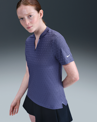 Женские шорты Nike Tour Dri-FIT Short-Sleeve Blade Jacquard Golf Polo