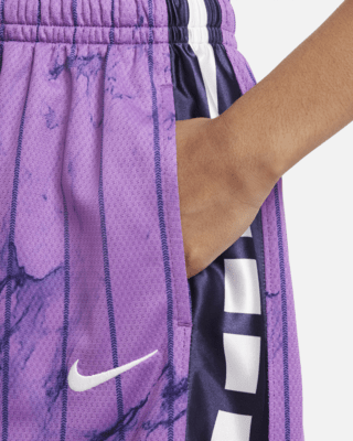 Nike Boys' Dri-Fit Elite Printed Basketball Shorts, Small, Purple Cosmos/Purple Ink