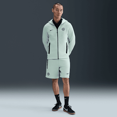 Inter Milan Tech Windrunner Nike Soccer hosszú cipzáras, kapucnis férfipulóver
