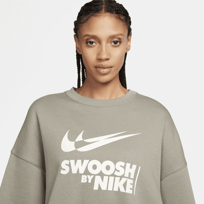 Sweat oversize à col ras-du-cou en tissu Fleece Nike Sportswear pour femme