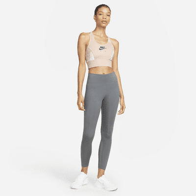 Bra deportivo de velour sin almohadilla de media sujeción para mujer Nike Air Swoosh