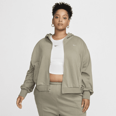 Nike Sportswear Chill Terry Sudadera con capucha de tejido French terry y cremallera completa de ajuste holgado (Talla grande) - Mujer