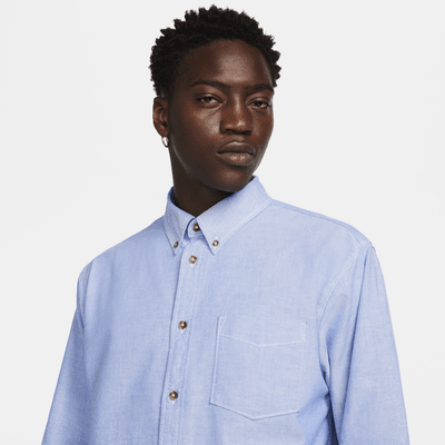 Långärmad Nike Life button-down-skjorta i oxfordmodell för män