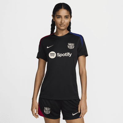 Camisola de futebol de malha de manga curta Nike Dri-FIT Strike FC Barcelona para mulher