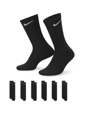 Nike Unisex Everyday Cotton Cushioned Crew Training Socks with DRI-FIT  Technology, White (6 Pairs)