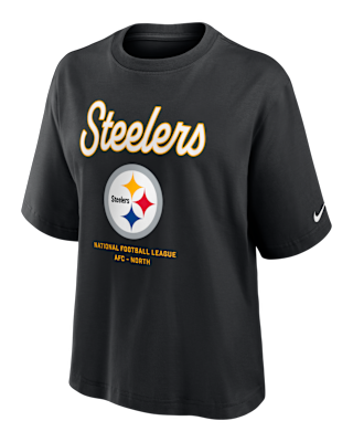 Женская футболка Pittsburgh Steelers Essential Script Boxy Nike NFL