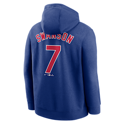 Dansby Swanson Chicago Cubs Club Men's Nike MLB Pullover Hoodie