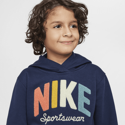 Sudadera con gorro sin cierre de tejido Fleece para preescolar Nike Sportswear Powder Play