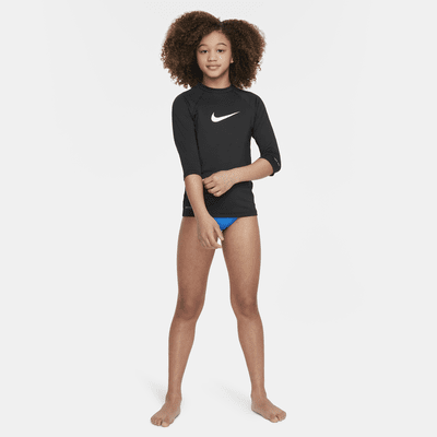 Playera Hydroguard de manga corta para niña talla grande Nike Swim