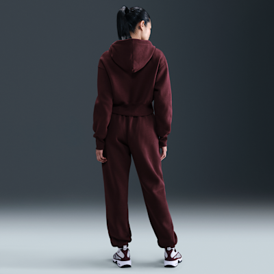 Sudadera con gorro holgada cropped con cierre completo para mujer Nike Sportswear Phoenix Fleece