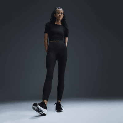 Nike Zenvy Rib 7/8-Leggings mit sanftem Halt und hohem Taillenbund für Damen