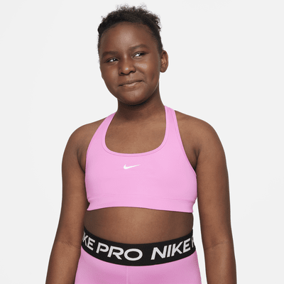 Black Nike Girls' Swoosh Bra Junior
