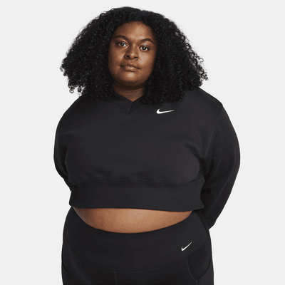 Nike Sportswear Phoenix Fleece Women's Oversized Cropped V-Neck Top (Plus Size)