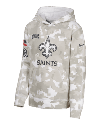 Подростковое худи New Orleans Saints Salute to Service Primary Edge Club Big Kids' Nike NFL Pullover Hoodie