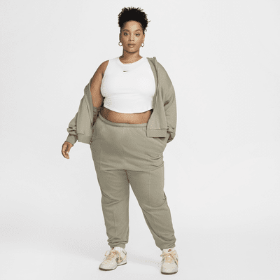 Nike Sportswear Chill Terry sweatpants i frotté med høyt liv og smal passform til dame (Plus Size)