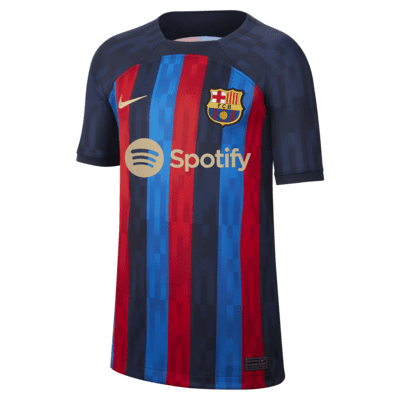 Onvermijdelijk winter krullen FC Barcelona 2022/23 Stadium Thuis Nike voetbalshirt met Dri-FIT voor kids.  Nike NL