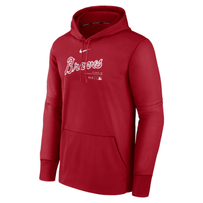 Atlanta Braves Authentic Collection Practice Men's Nike Therma MLB Pullover Hoodie