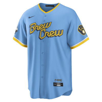 Jersey de béisbol Replica para hombre MLB Milwaukee Brewers City Connect (Lorenzo Cain)