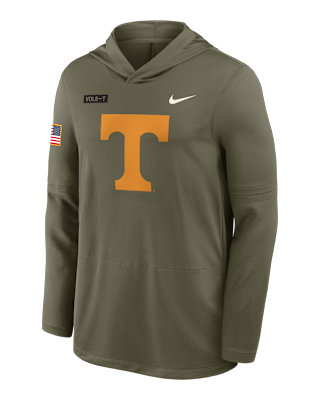 Мужские  Tennessee 2025 Military Appreciation Nike Dri-FIT College Long-Sleeve Hooded Top