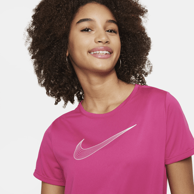 Nike One 大童 (女童) Dri-FIT 短袖訓練上衣