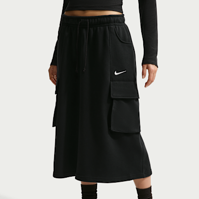 Falda midi cargo para mujer Nike Sportswear Phoenix Fleece