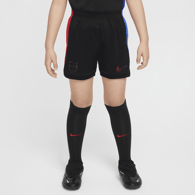 Conjunto de três peças de futebol de réplica Nike do equipamento alternativo Stadium FC Barcelona 2024/25 para criança