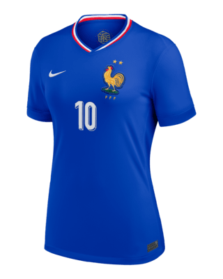 Женские джерси Kylian Mbappé France National Team 2024 Stadium Home Nike Dri-FIT Soccer Jersey