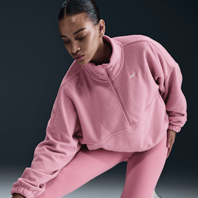 Nike One Women's Therma-FIT Oversized 1/2-Zip Fleece Top