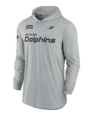 Мужские  Miami Dolphins Salute to Service Edge Mascot Lockup Men’s Nike Dri-FIT NFL Long-Sleeve Hooded Top