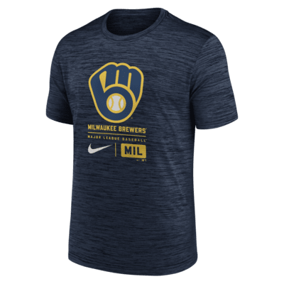 Milwaukee Brewers Large Logo Velocity Men's Nike MLB T-Shirt