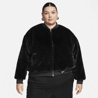 Nike Sportswear Women's Reversible Faux-Fur Bomber (Plus Size)